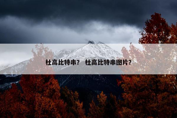 杜高比特串？ 杜高比特串图片？