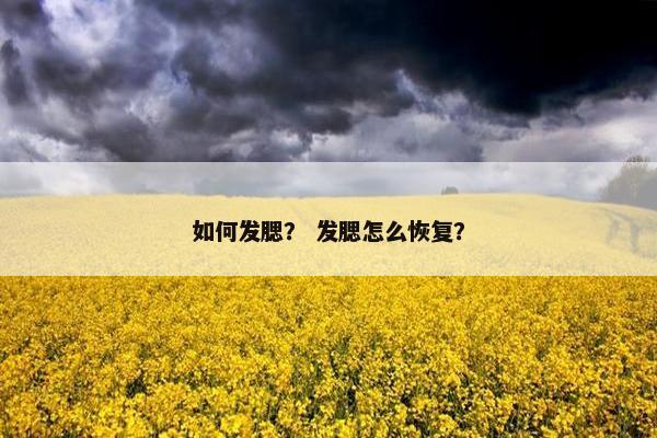 如何发腮？ 发腮怎么恢复？