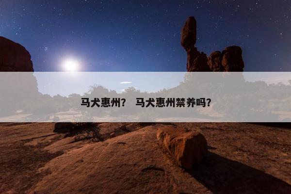 马犬惠州？ 马犬惠州禁养吗？