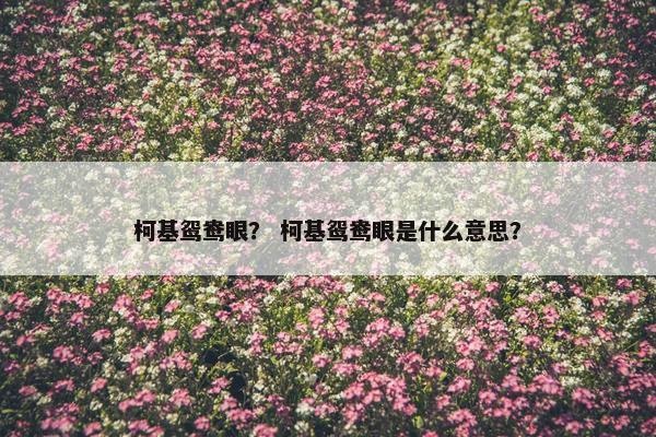 柯基鸳鸯眼？ 柯基鸳鸯眼是什么意思？