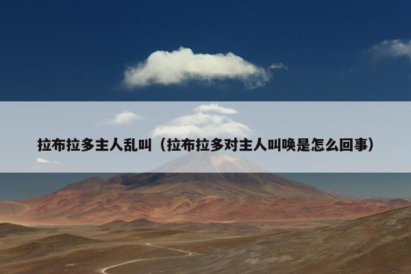 拉布拉多主人乱叫（拉布拉多对主人叫唤是怎么回事）