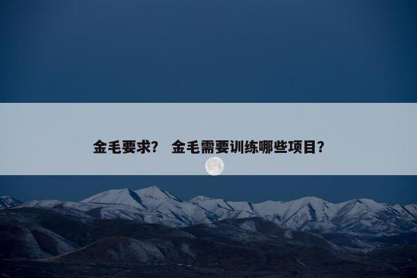 金毛要求？ 金毛需要训练哪些项目？