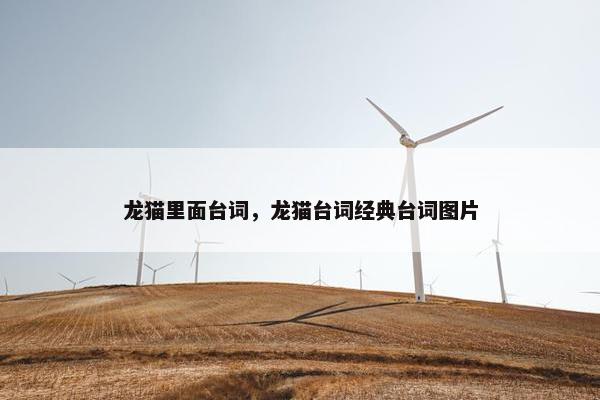 龙猫里面台词，龙猫台词经典台词图片