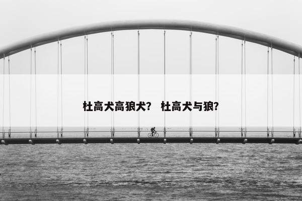 杜高犬高狼犬？ 杜高犬与狼？