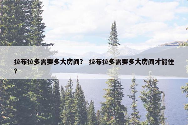 拉布拉多需要多大房间？ 拉布拉多需要多大房间才能住？