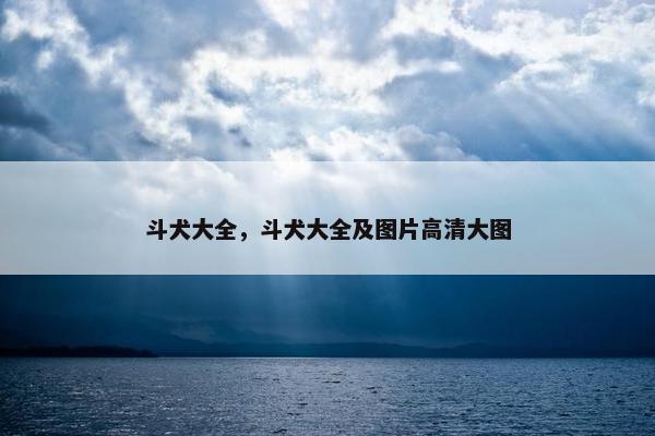 斗犬大全，斗犬大全及图片高清大图