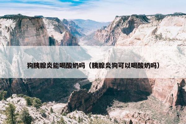 狗胰腺炎能喝酸奶吗（胰腺炎狗可以喝酸奶吗）
