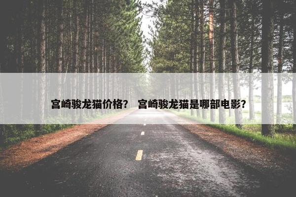 宫崎骏龙猫价格？ 宫崎骏龙猫是哪部电影？