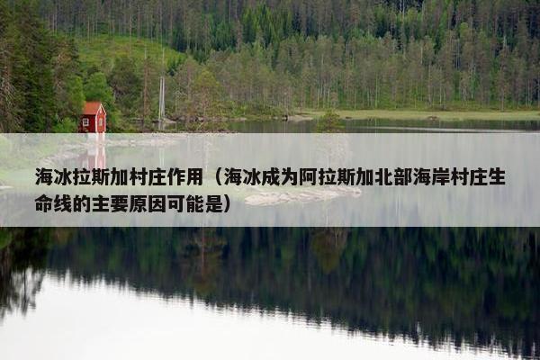 海冰拉斯加村庄作用（海冰成为阿拉斯加北部海岸村庄生命线的主要原因可能是）