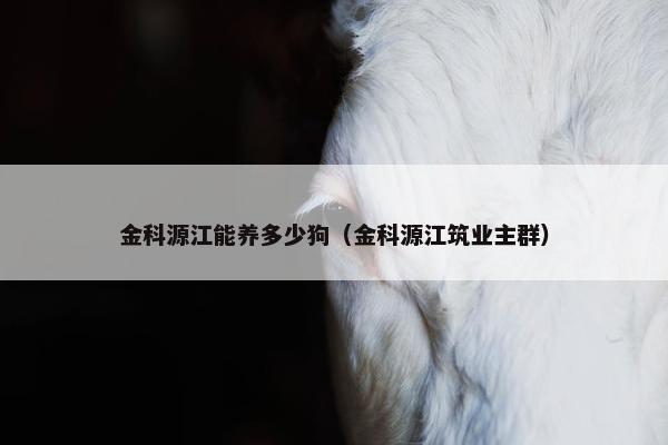 金科源江能养多少狗（金科源江筑业主群）
