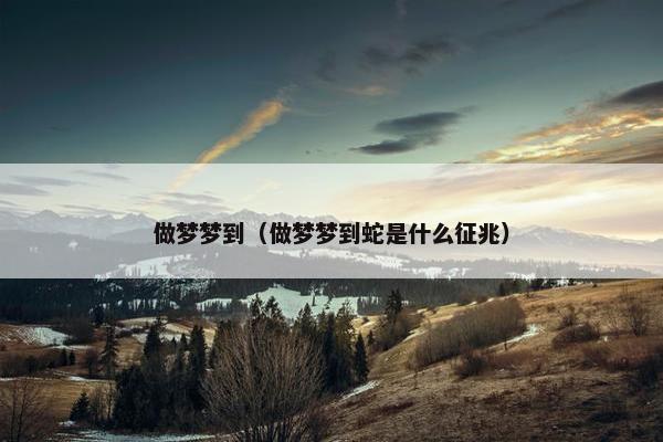 做梦梦到（做梦梦到蛇是什么征兆）