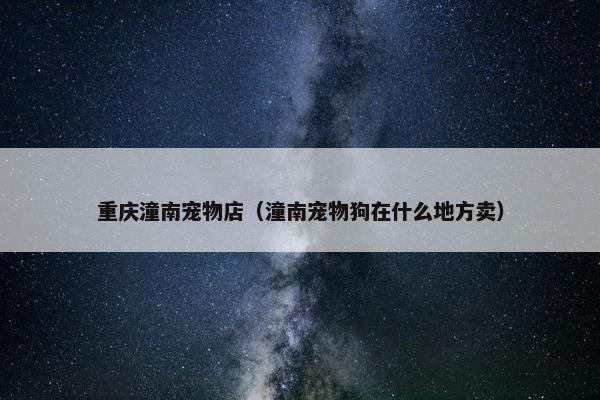 重庆潼南宠物店（潼南宠物狗在什么地方卖）