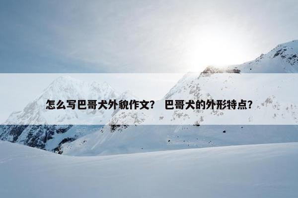 怎么写巴哥犬外貌作文？ 巴哥犬的外形特点？