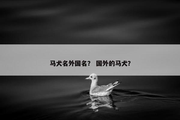 马犬名外国名？ 国外的马犬？