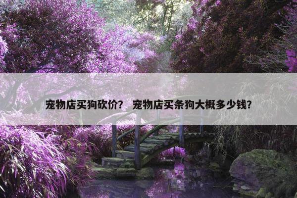 宠物店买狗砍价？ 宠物店买条狗大概多少钱？
