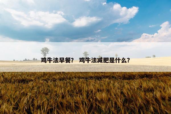 鸡牛法早餐？ 鸡牛法减肥是什么？