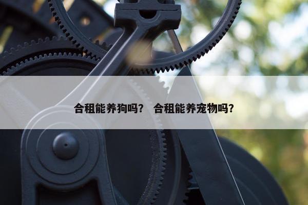 合租能养狗吗？ 合租能养宠物吗？