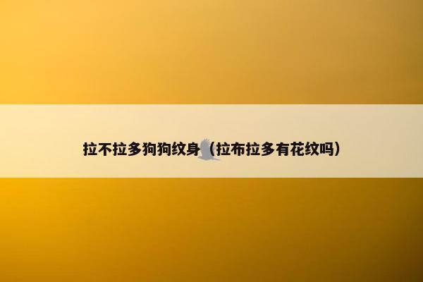 拉不拉多狗狗纹身（拉布拉多有花纹吗）