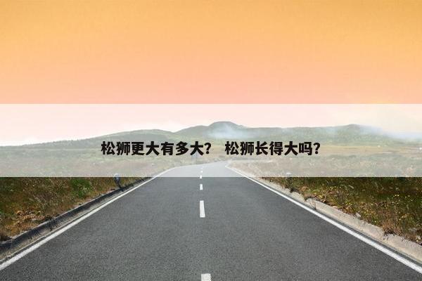 松狮更大有多大？ 松狮长得大吗？