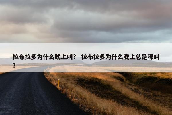 拉布拉多为什么晚上叫？ 拉布拉多为什么晚上总是嚎叫？