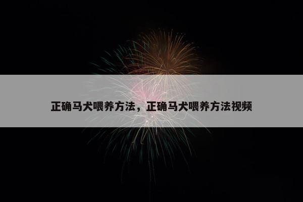 正确马犬喂养方法，正确马犬喂养方法视频