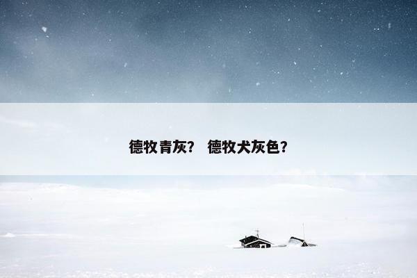 德牧青灰？ 德牧犬灰色？