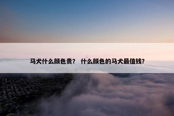 马犬什么颜色贵？ 什么颜色的马犬最值钱？