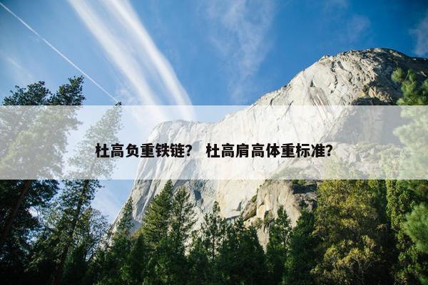 杜高负重铁链？ 杜高肩高体重标准？