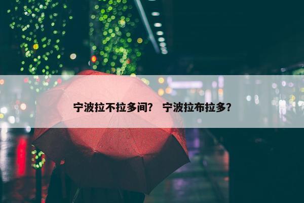 宁波拉不拉多间？ 宁波拉布拉多？