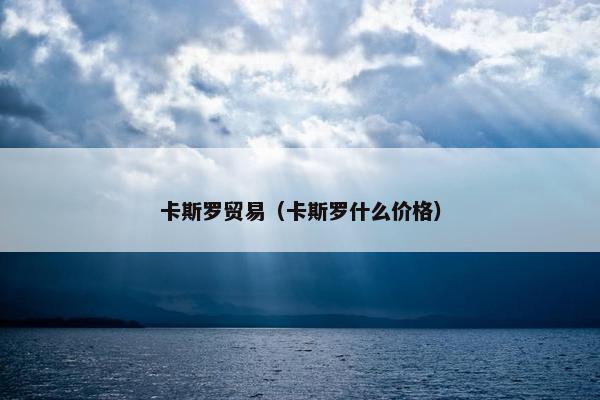 卡斯罗贸易（卡斯罗什么价格）