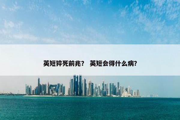 英短猝死前兆？ 英短会得什么病？