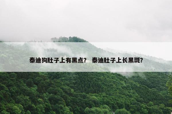 泰迪狗肚子上有黑点？ 泰迪肚子上长黑斑？