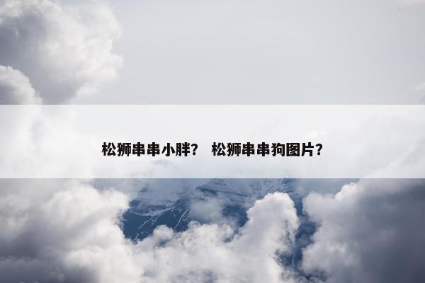 松狮串串小胖？ 松狮串串狗图片？
