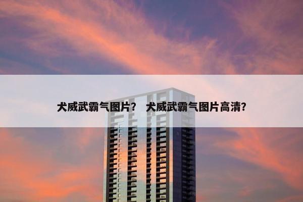犬威武霸气图片？ 犬威武霸气图片高清？