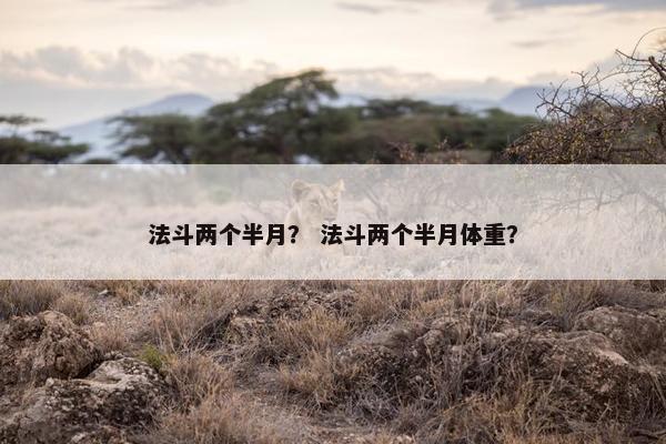 法斗两个半月？ 法斗两个半月体重？
