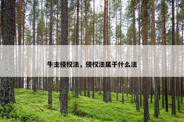牛主侵权法，侵权法属于什么法