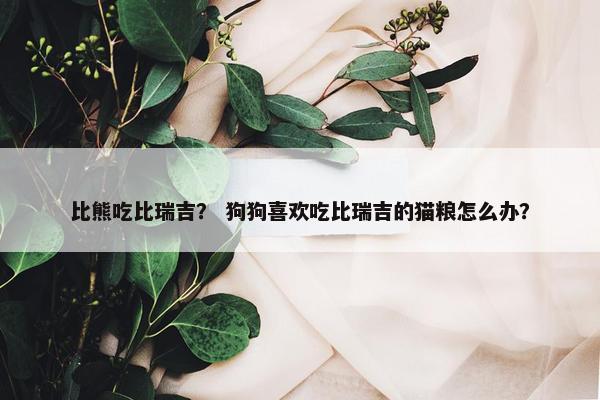 比熊吃比瑞吉？ 狗狗喜欢吃比瑞吉的猫粮怎么办？