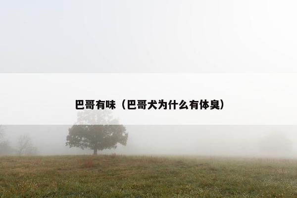 巴哥有味（巴哥犬为什么有体臭）