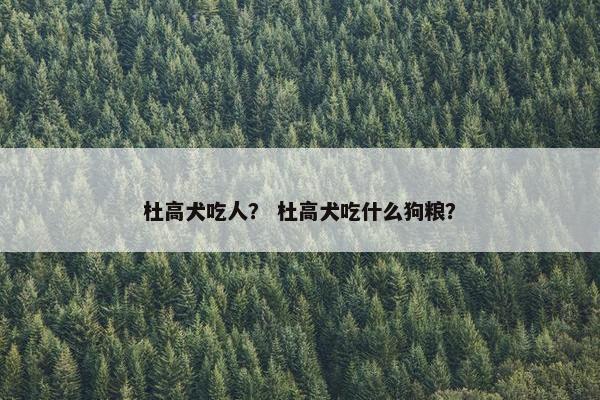 杜高犬吃人？ 杜高犬吃什么狗粮？