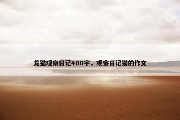 龙猫观察日记400字，观察日记猫的作文