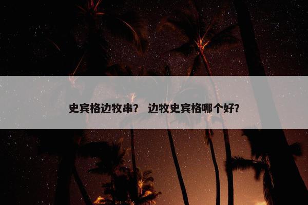 史宾格边牧串？ 边牧史宾格哪个好？