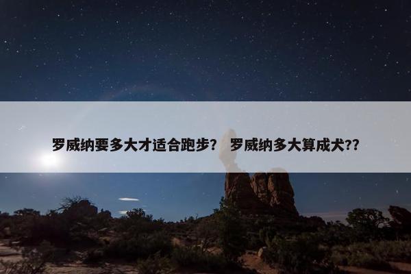 罗威纳要多大才适合跑步？ 罗威纳多大算成犬?？