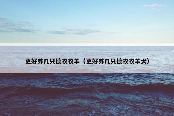 更好养几只德牧牧羊（更好养几只德牧牧羊犬）