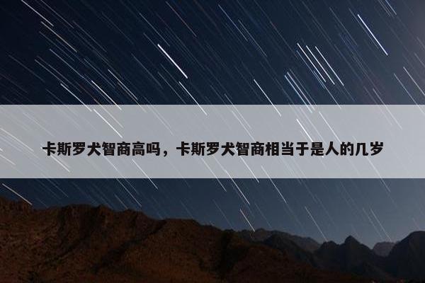 卡斯罗犬智商高吗，卡斯罗犬智商相当于是人的几岁