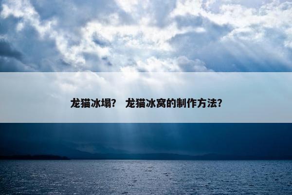 龙猫冰塌？ 龙猫冰窝的制作方法？