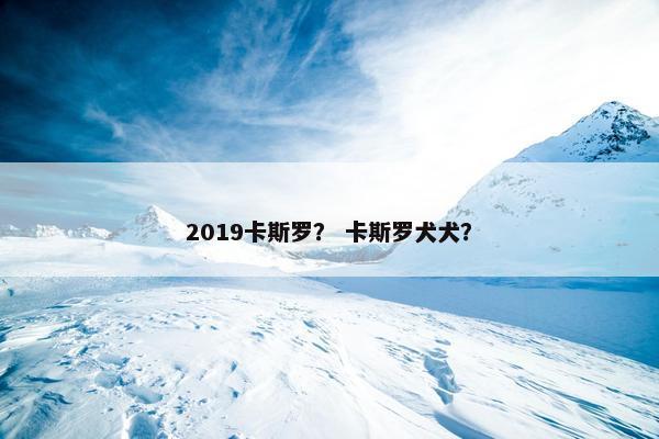 2019卡斯罗？ 卡斯罗犬犬？
