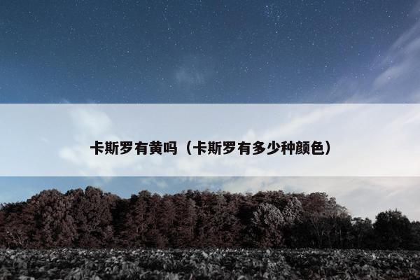 卡斯罗有黄吗（卡斯罗有多少种颜色）