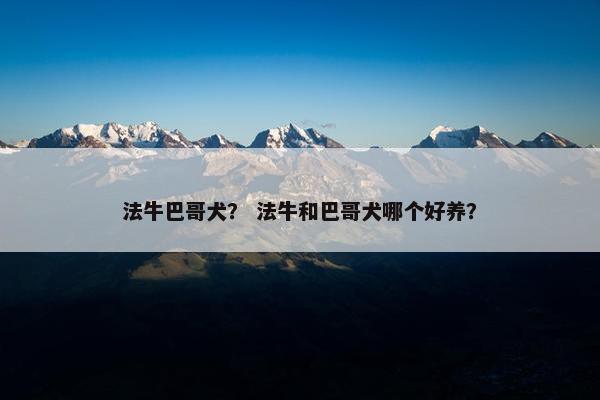 法牛巴哥犬？ 法牛和巴哥犬哪个好养？
