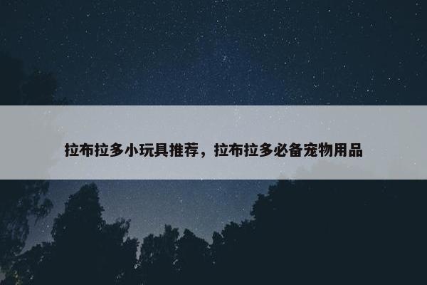 拉布拉多小玩具推荐，拉布拉多必备宠物用品