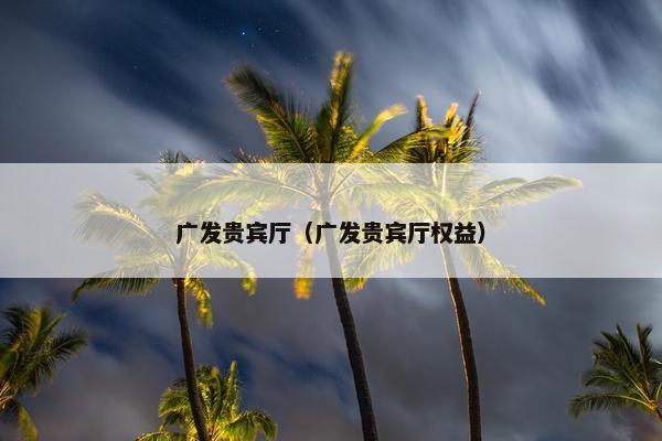 广发贵宾厅（广发贵宾厅权益）